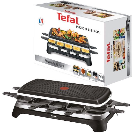 Tefal Inox RE4588 Raclette - 10 personen | bol.com