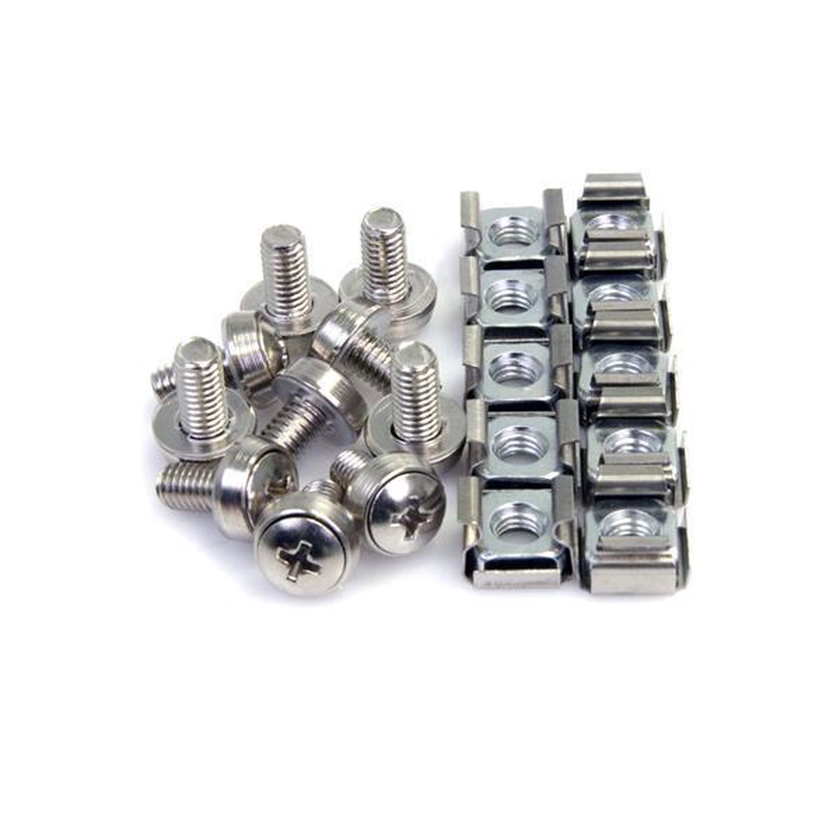 StarTech.com 100 Stuks M6 Montageschroeven en Plaatmoeren voor Serverrack