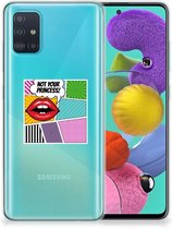 Geschikt voor Samsung Galaxy A51 Silicone Back Cover Popart Princess
