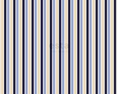 ESTAhome stof strepen blauw en beige - 184601 - 157 cm