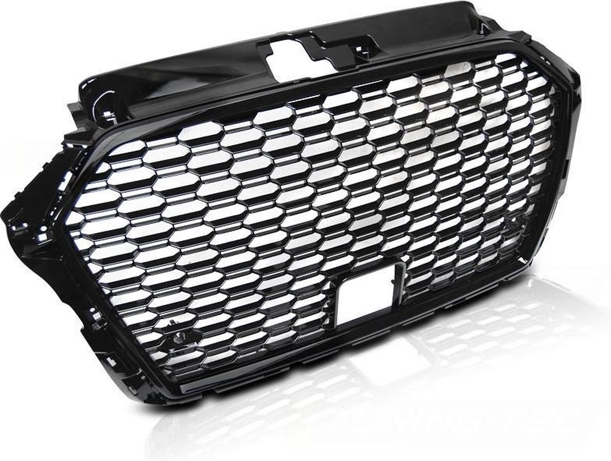 Grill geschikt voor AUDI A3 (8V) 17- RS3 STIJL GLANZEND ZWART