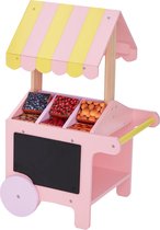 Teamson Kids Marktkraam Voor 18" Poppen - Accessoires Voor Poppen - Kinderspeelgoed - Roze/Geel