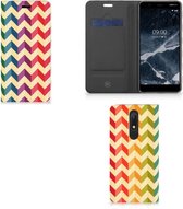 Nokia 5.1 (2018) Hoesje met Magneet Zigzag Color