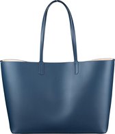 Su.B Luxe Shopper voor Dames - Grote Schoudertas Handtas - Tote Dames Hobotas - Echt Leren - Donkerblauw