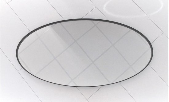 Ovalen badkamerspiegel met mat zwart frame 100x60 cm | bol.com