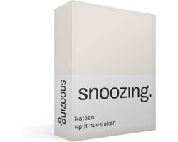 Snoozing - Katoen - Split-hoeslaken - Tweepersoons - 140x200 cm - Ivoor