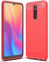 Xiaomi Redmi 8A Geborsteld TPU Hoesje Rood