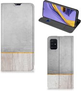 Book Wallet Case Geschikt voor Samsung Galaxy A51 Wood Concrete