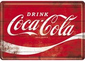 Coca Cola Metalen Postkaart 10 x 15 cm - leuk om te verzenden