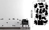 3D Sticker Decoratie Grappig Muisgat Muurstickers Creatief Ratgat en Auto's Cartoon Muurstickers Slaapkamer Woonkamer Muizen Muuroverdrukplaatjes - Mice23 / Small