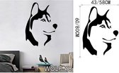 3D Sticker Decoratie Huilende Wolf Hond Vinyl Decor Sticker Muursticker Sticker Hond Wolf Muurschilderingen Muuraffiche Papier Home Decor - WOLF18 / Small