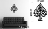 3D Sticker Decoratie Poker Pro Kaarten Spade Club Hart Diamant Muursticker, pak Spelen Game Room Night Kelder Decoratieve Decals - Poker21 / Large