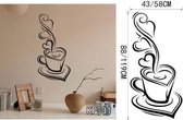 3D Sticker Decoratie Koffiekopje Met Hart Vinyl Citaat Restaurant Keuken Verwijderbare muurstickers DIY Gift Home Decor Art MUURSCHILDERING Drop Shipping - KF31 / Large