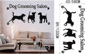 3D Sticker Decoratie Petshop Verzorgingsalon Muursticker Hond in bad nemen Afneembaar Vinyl Art Kat Decals Home Decor - Salon2 / Small