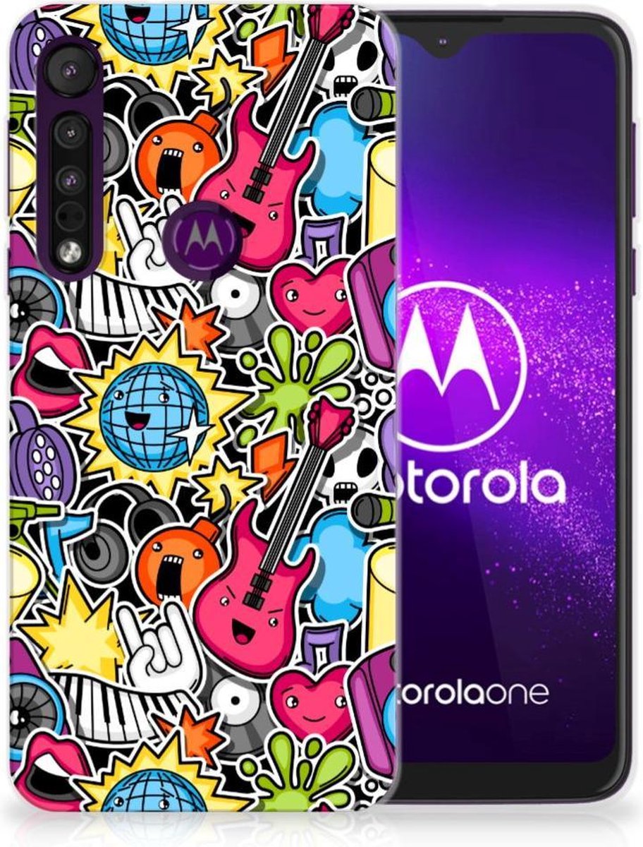 Motorola One Macro Silicone Back Cover Punk Rock