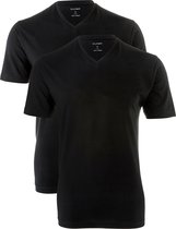 OLYMP t-shirts (2-Pack) - V-Hals - zwart -  Maat M