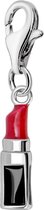 Quiges - 925 Zilver Charm Bedel Hanger 3D Lippenstift Email - HC288