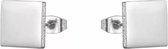Aramat jewels ® - Vierkante stalen oorstekers zilverkleurig staal 6mm