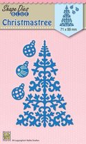 SDB063 Snijmal Nellie Snellen Christmas tree & baubles -  kerstboom met 3 kerstballen - deco boom