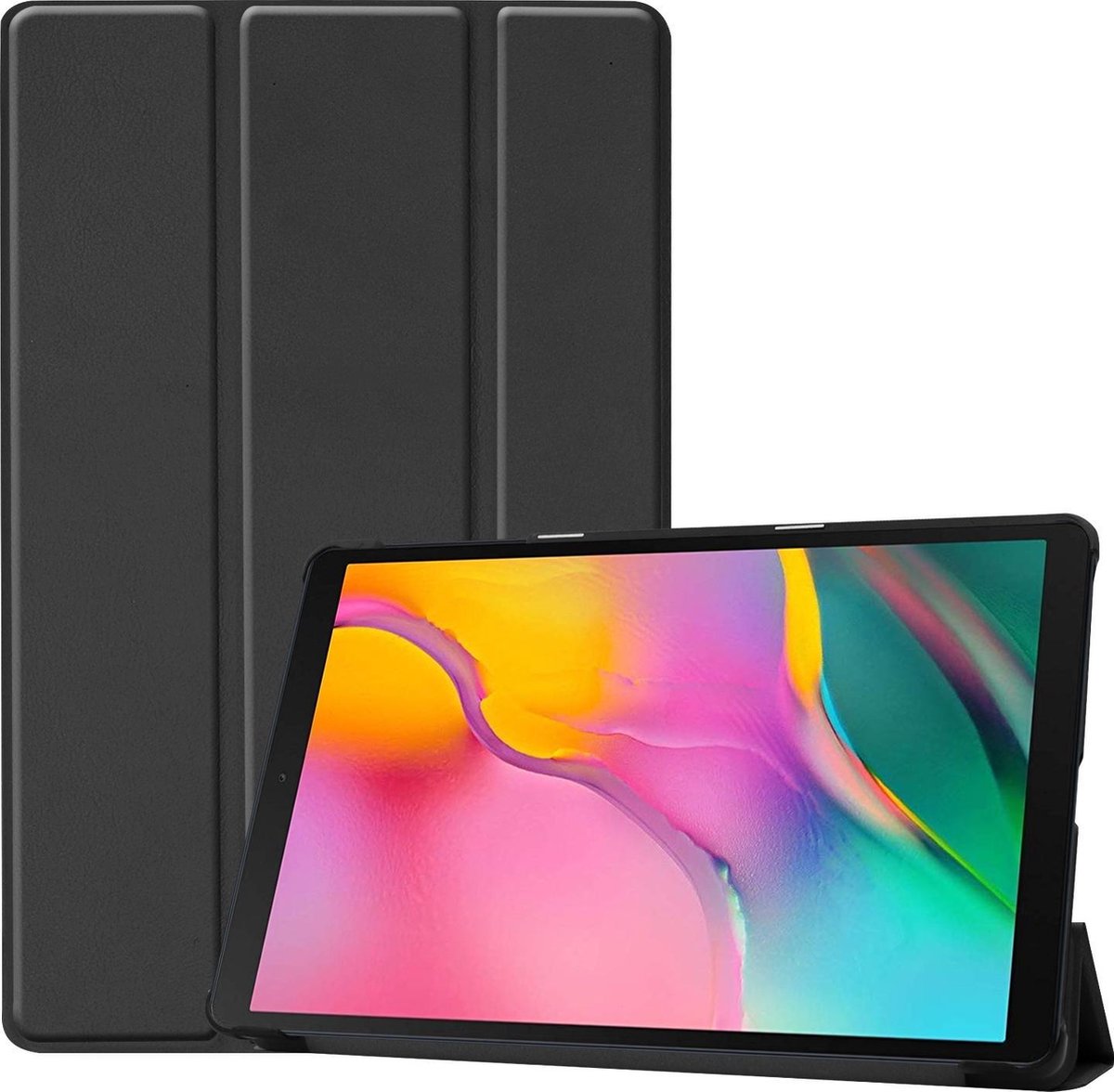 Samsung Galaxy Tab A 10.1 (2019) hoes - Tri-Fold Book Case - Zwart | bol.com