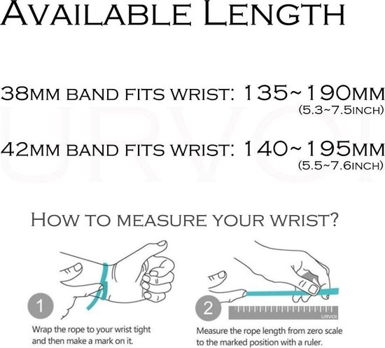 bracelet watchbands-shop.nl - Apple Watch Series 1/2/3/4 (38 & 40mm) - Bleu