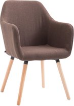 Clp Picard V2 Eetkamerstoel - Stof - bruin - Kleur onderstel natura (eik)