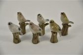 Herfst Artikelen - Keramiek Vogel Op Stam Bruin/creme 9 Cm Keuzemogelijkheden