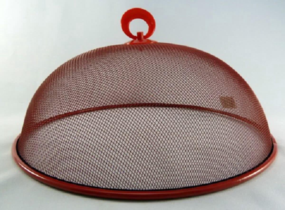 Vliegenafdekkapje van metaalgaas rond 30cm assorti kleur