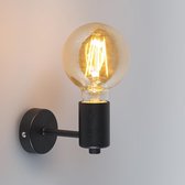 QAZQA facil - Design Wandlamp voor binnen - 1 lichts - D 130 mm - Zwart - Woonkamer | Slaapkamer | Keuken
