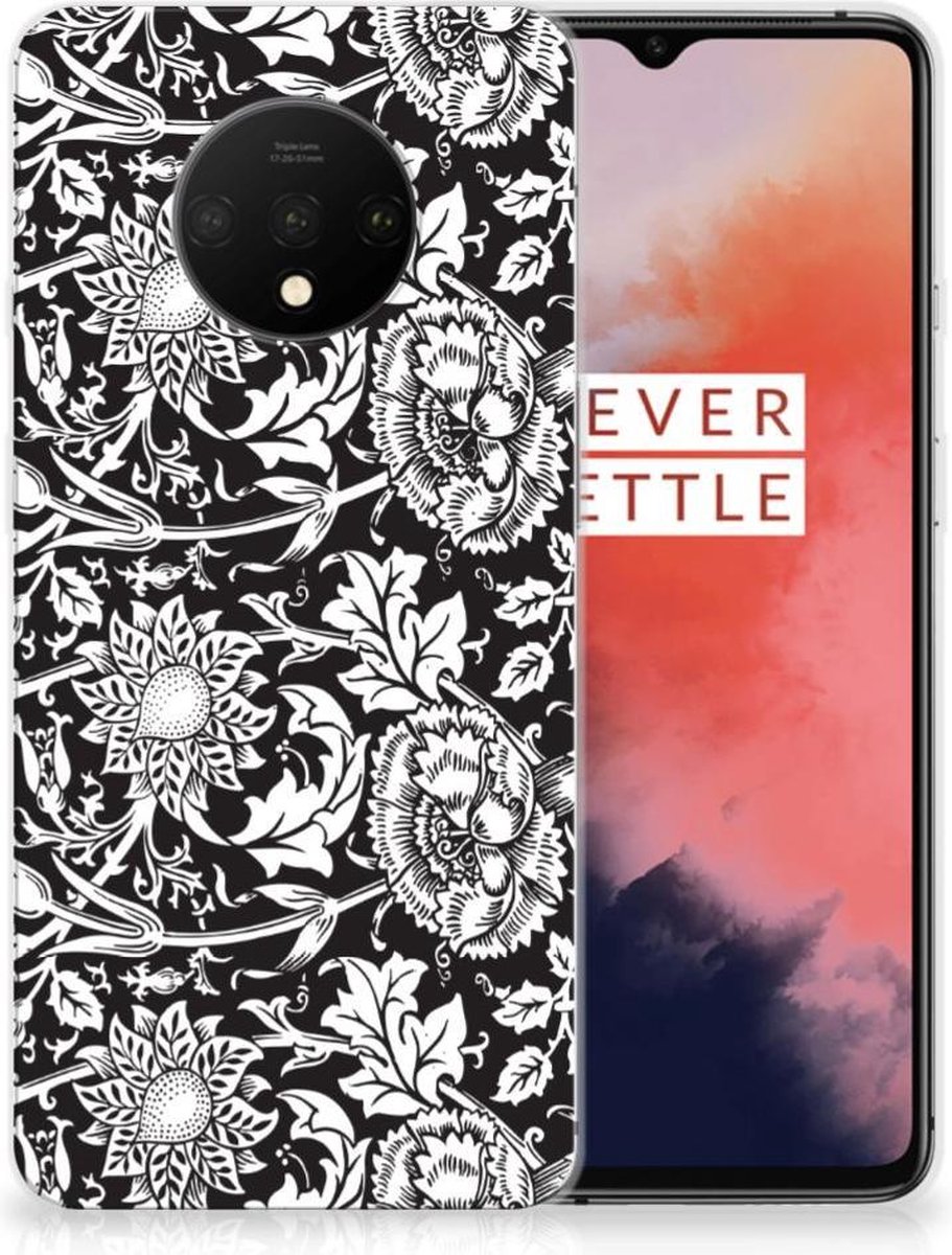 OnePlus 7T TPU Case Black Flowers
