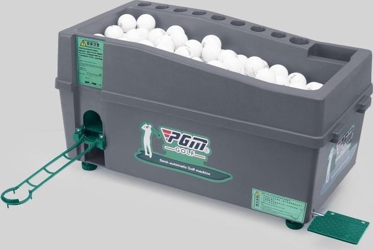 PGM Golf Ball Dispenser Automatic Tee Up Machine with Club Rack Size 62x32x32cm (Grey)