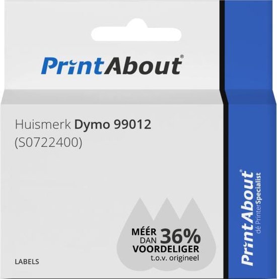 Groene Dymo labels 36 x 89 mm - 260/rol - 24 rollen per doos - BV