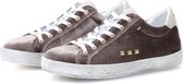 KUNOKA Alex velvet taupe - Sneakers Dames - maat 38 - Wit Taupe