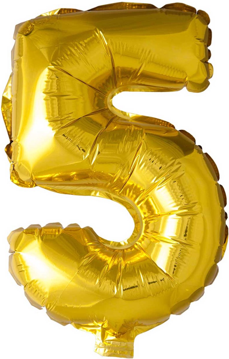 Folieballon cijfer 4 goud 41 cm