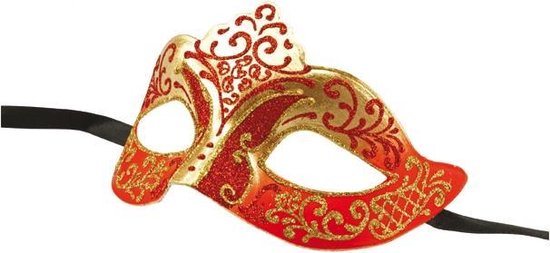 vergaan vertraging Klassiek Venetiaans masker glitter rood | bol.com