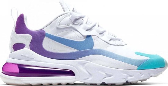 Nike - Air Max 270 React Women - Damessneakers - 36,5 - Wit/Paars | bol.com