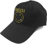 Nirvana - Logo & Happy Face Baseball pet - Zwart