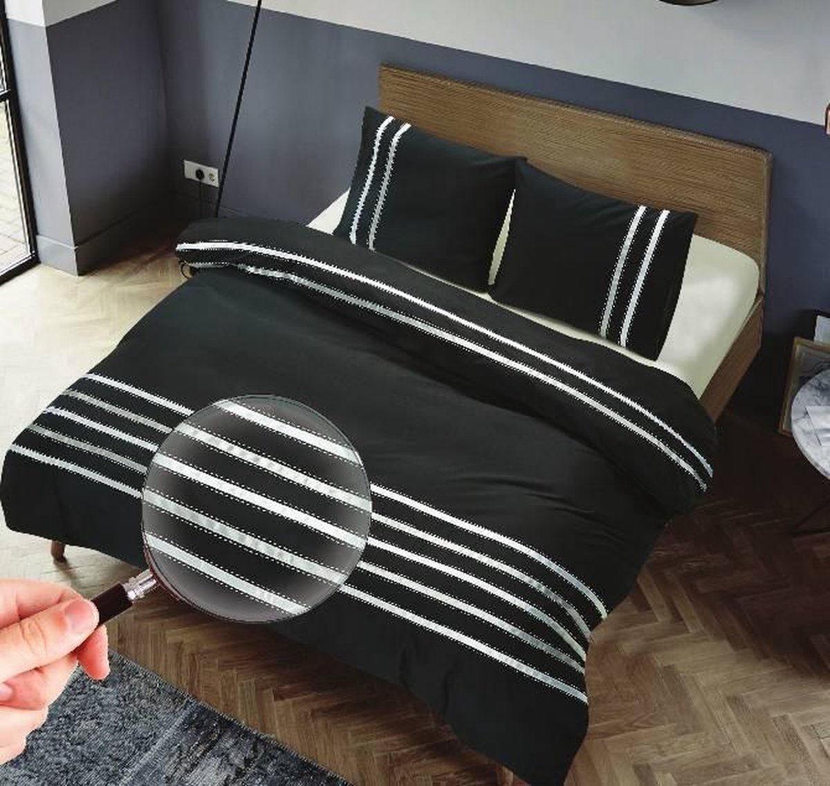 Zydante Dekbedovertrek - Hotel Home Collection - Las Vegas - Zwart / 200x140