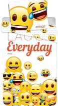 Dekbedovertrek- Emoji Laugh Everyday- Eenpersoons-  140x200 cm - Multi