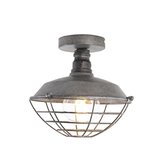 QAZQA course - Industriele Plafondlamp - 1 lichts - Ø 280 mm - Zilver - Industrieel - Woonkamer | Slaapkamer