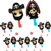 relaxdays paddle ball piraat - set van 12 stuks - batje met bal - peddelbal kinderen