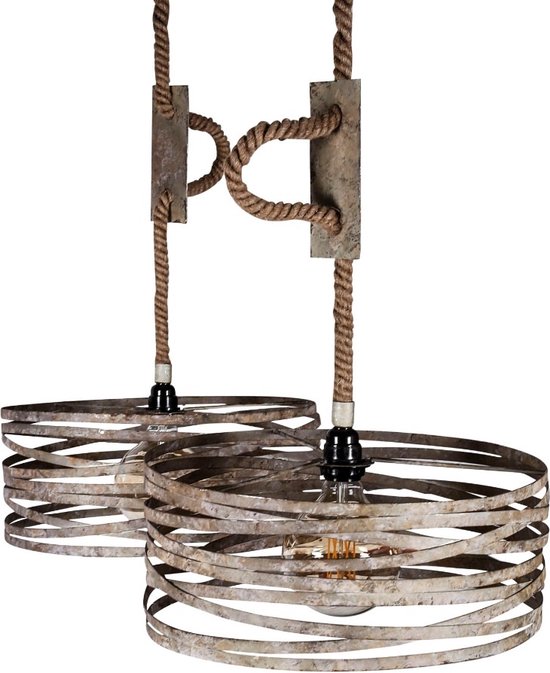Hanglamp Twist Vintage Zink 2 x 40cm | bol.com