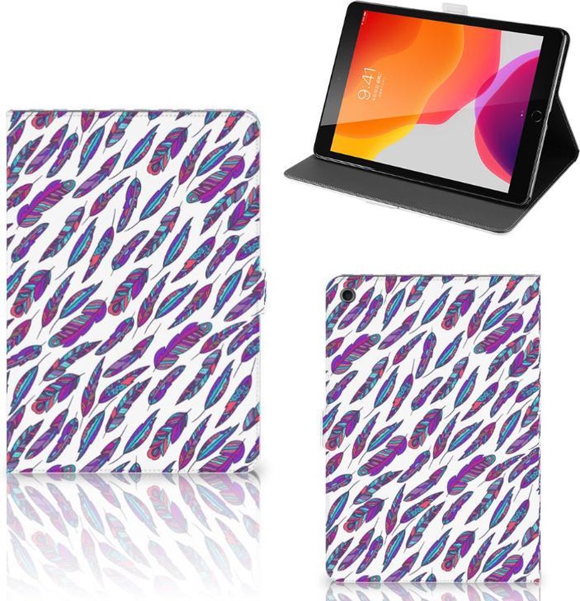 iPad 10.2 2019 | iPad 10.2 2020 | 10.2 2021 Tablet Hoes Feathers Color