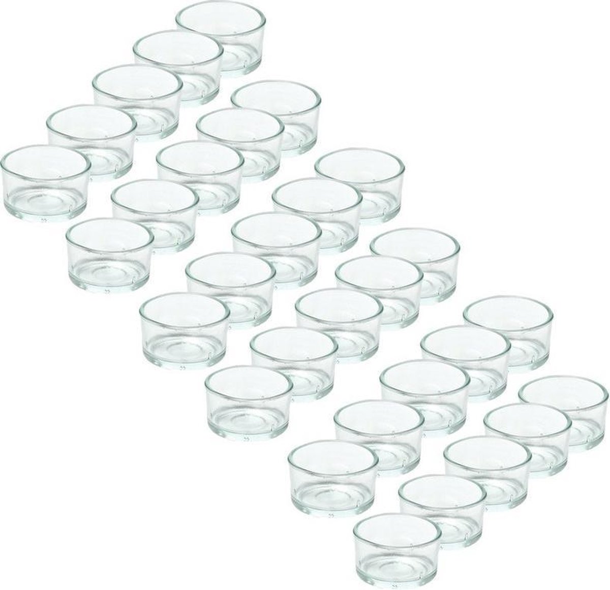 Trend Candles theelichthouder - 30x - glas - transparant - 4x3 cm - waxinelicht