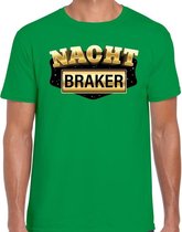 Nachtbraker fun/tekst t-shirt groen voor heren XL