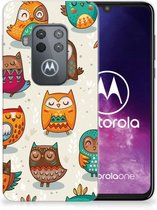 Motorola One Zoom TPU Hoesje Vrolijke Uilen