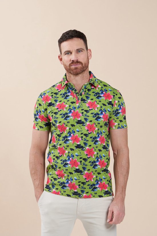 R2 Amsterdam - Polo Fleurs Vertes - Coupe Moderne - Polo Homme Taille S |  bol.com