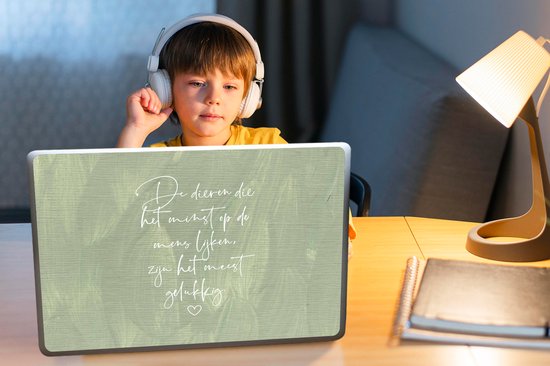 Sticker ordinateur portable - 15,6 pouces - Proverbes - Animaux les moins comme les humains - Citations - Animal