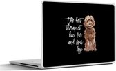 Laptop sticker - 17.3 inch - Honden - The best therapist has fur and four legs - Spreuken - Quotes - 40x30cm - Laptopstickers - Laptop skin - Cover