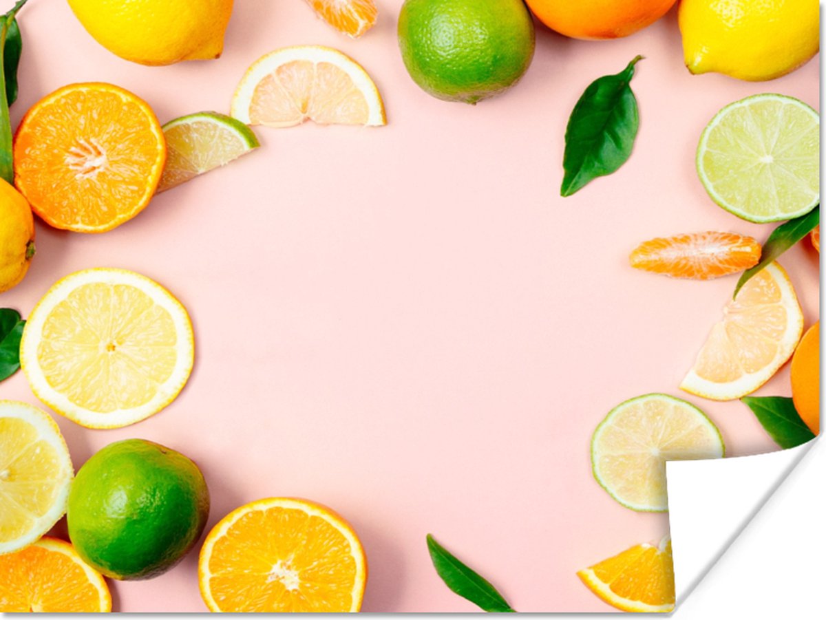 Poster Fruit - Citrus - Pastel - 80x60 cm